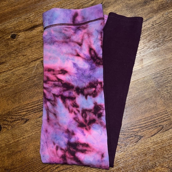 Aerie Chill Play Move Burgundy Split Dye Multicolor Cotton Leggings Size M - Picture 6 of 12